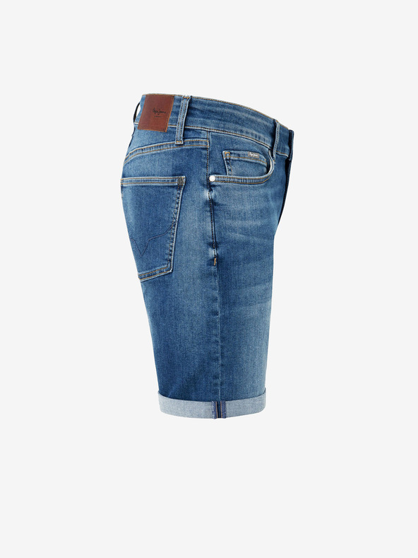 Pepe Jeans Modré pánské džínové kraťasy Pepe Jeans