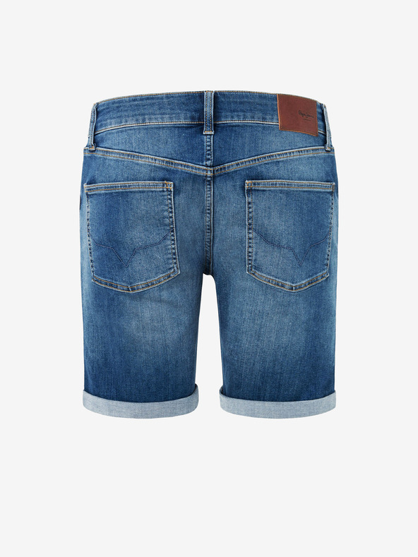 Pepe Jeans Modré pánské džínové kraťasy Pepe Jeans