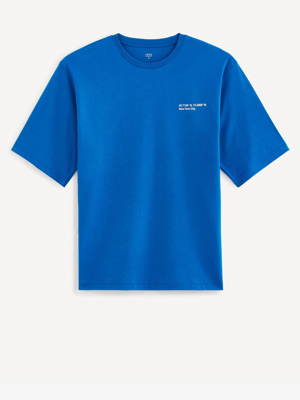 Celio Modré bavlněné tričko Celio Gesympa