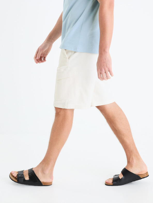 Celio Krémové pánské kraťasy cargo Celio Gojogbm