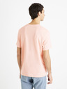 Celio Růžové pánské basic tričko Celio Tebase