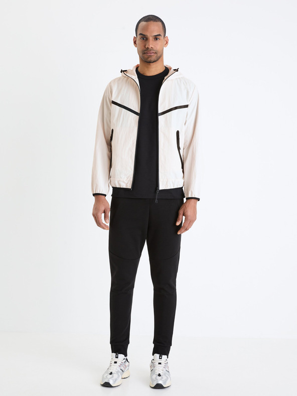 Celio Bílá pánská bunda s kapucí Celio Gutrack