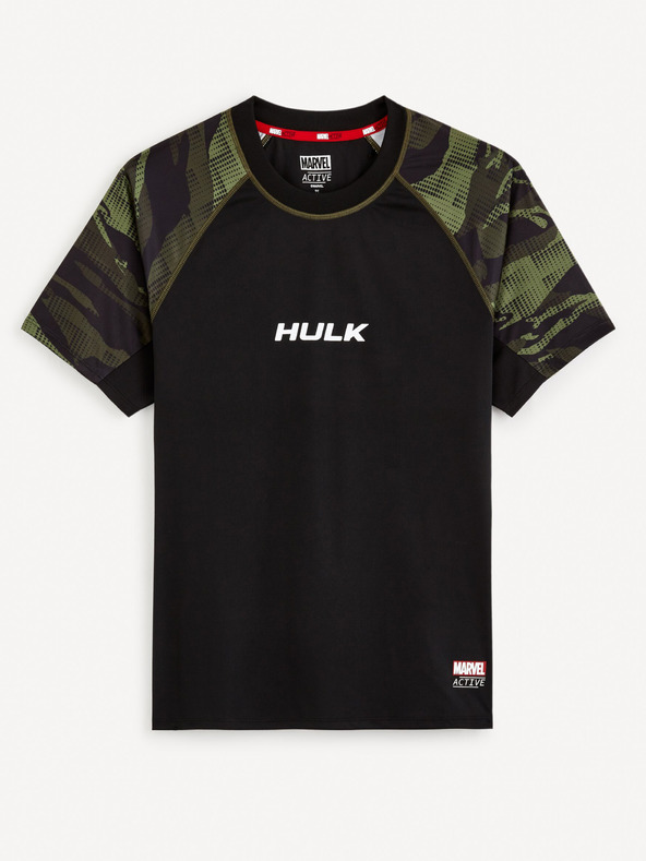 Celio Černé pánské sportovní tričko Celio Marvel Hulk