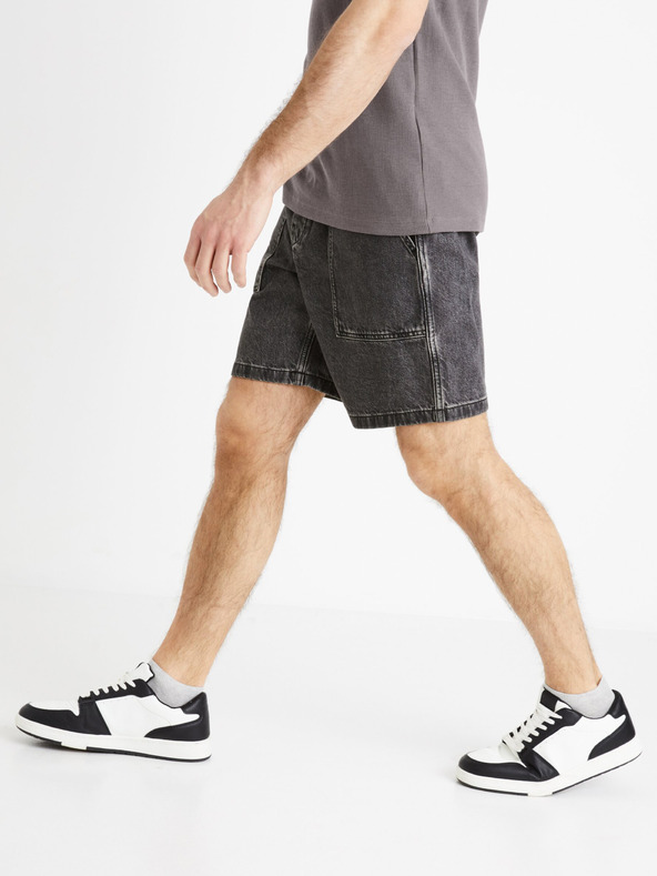 Celio Černé pánské džínové kraťasy Celie Domalobm4
