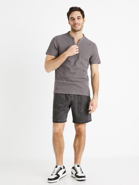 Celio Černé pánské džínové kraťasy Celie Domalobm4