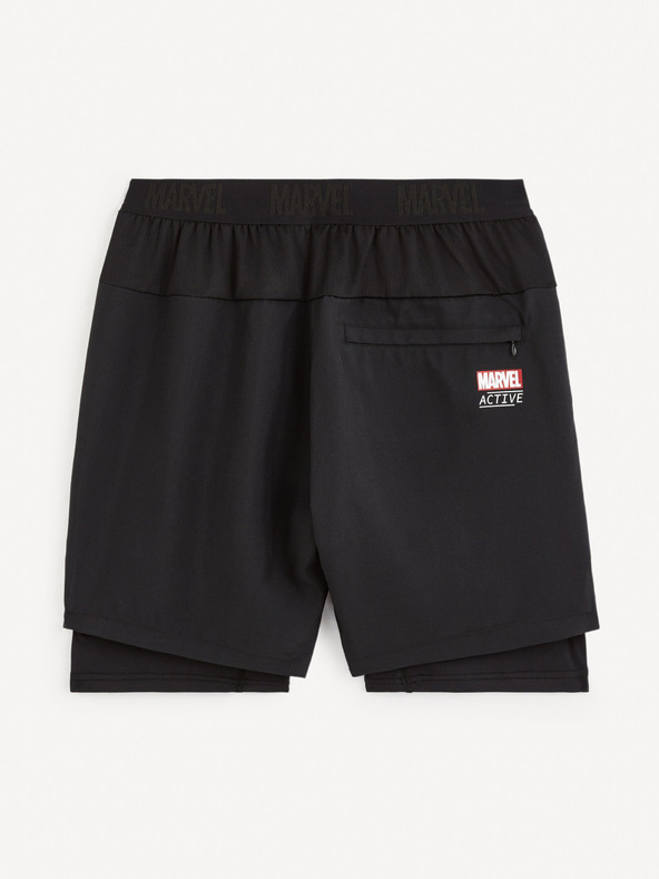 Celio Černé sportovní kraťasy Celio Marvel Hulk