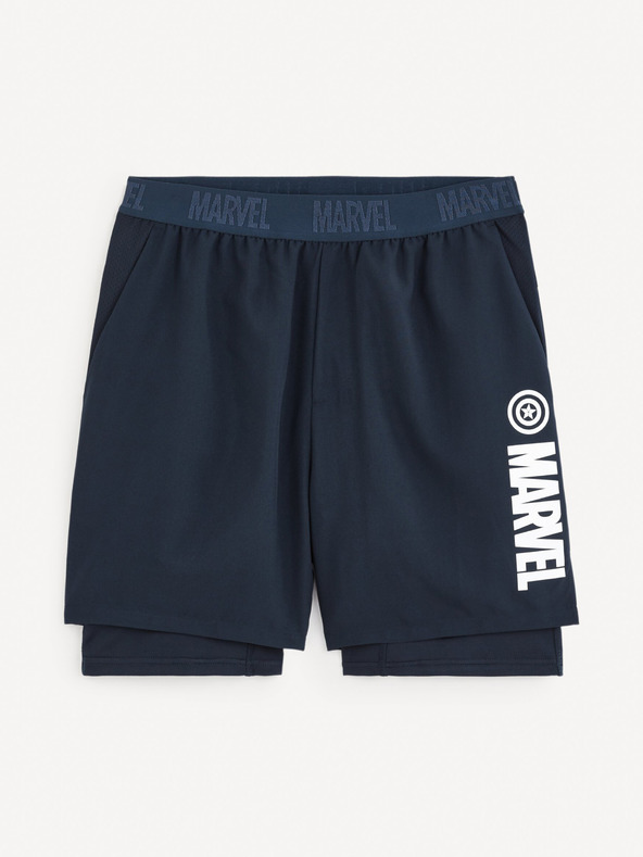 Celio Tmavě modré sportovní kraťasy Celio Marvel Captain America