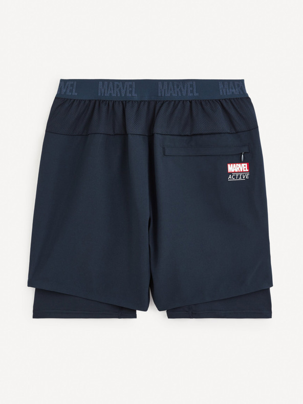 Celio Tmavě modré sportovní kraťasy Celio Marvel Captain America