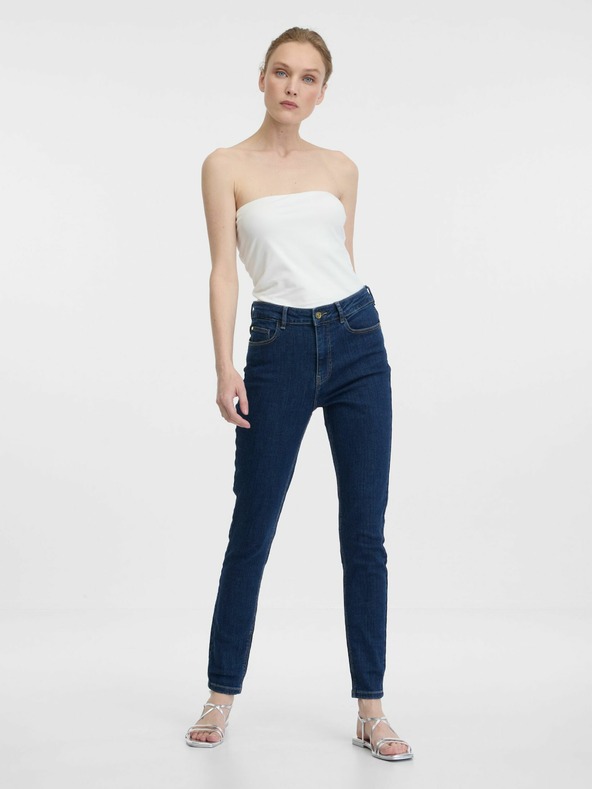 Orsay Tmavě modré dámské skinny džíny ORSAY