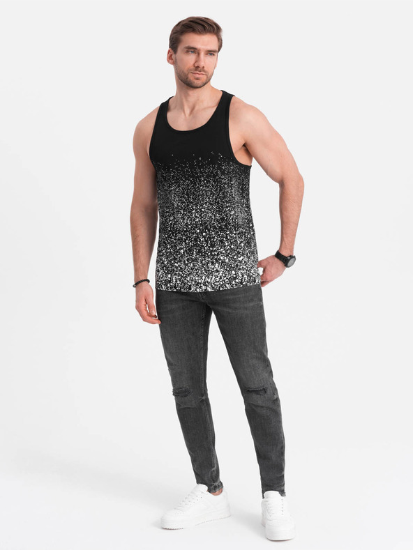 Ombre Clothing Černé pánské tílko s potiskem Ombre Clothing