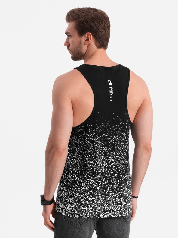 Ombre Clothing Černé pánské tílko s potiskem Ombre Clothing