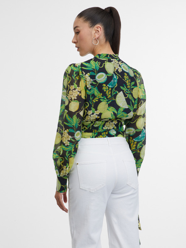 Orsay Černo-žlutá dámská vzorovaná halenka ORSAY