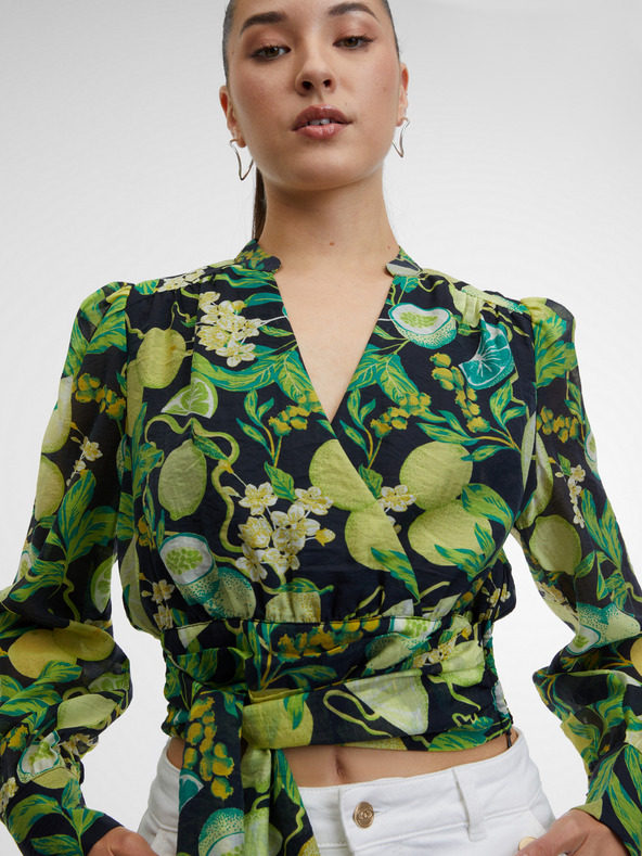 Orsay Černo-žlutá dámská vzorovaná halenka ORSAY