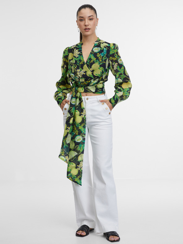 Orsay Černo-žlutá dámská vzorovaná halenka ORSAY