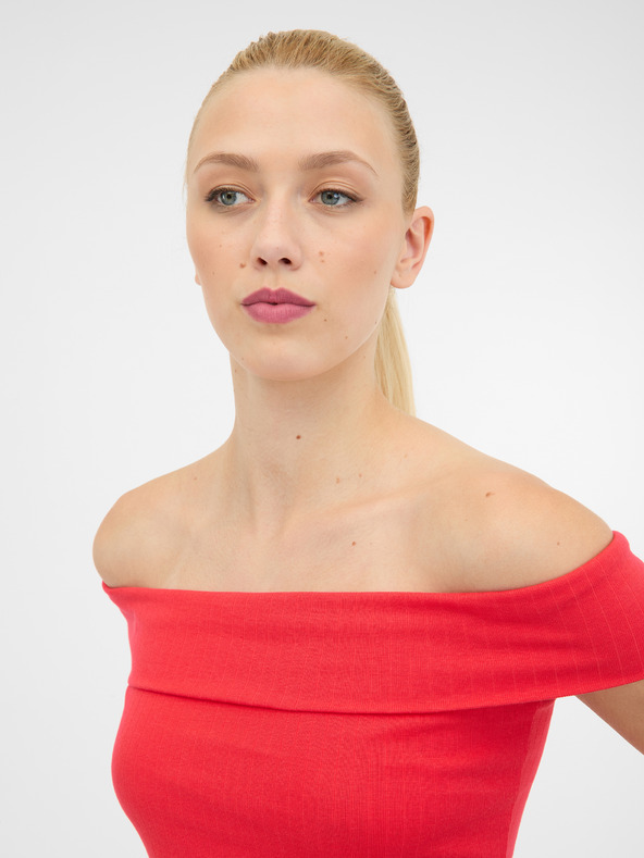 Orsay Červené dámské tričko s krátkým rukávem ORSAY