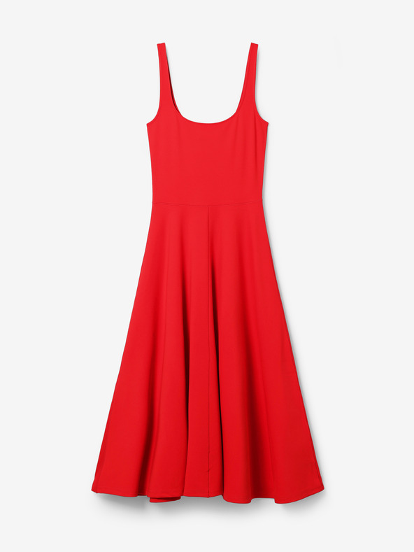 Desigual Červené dámské midišaty Desigual Haria