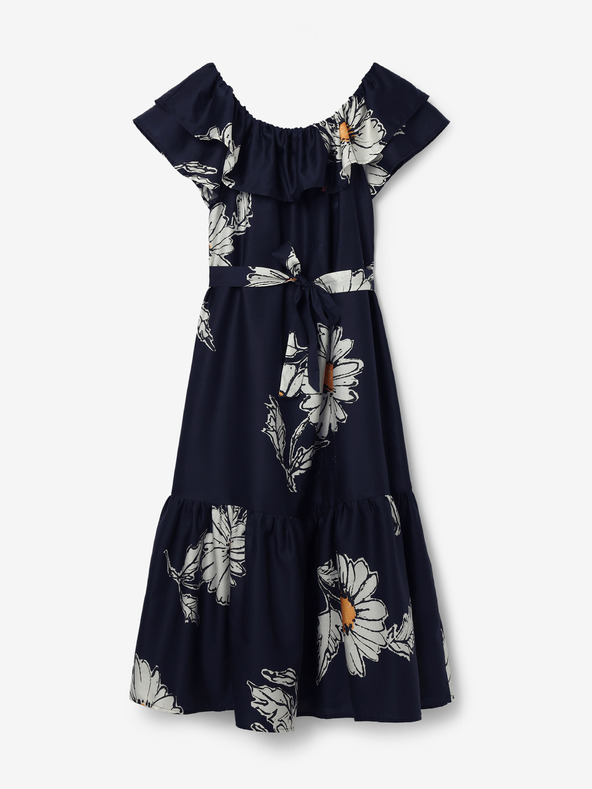 Desigual Černé dámské květované midišaty Desigual Georgeo