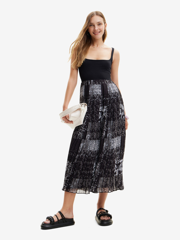 Desigual Černé dámské vzorované maxišaty Desigual Cassidi