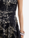 Desigual Krémovo-černé dámské vzorované šaty Desigual Tually