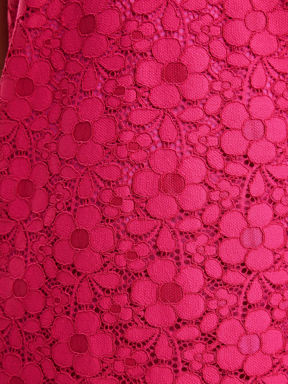 Desigual Tmavě růžové dámské krajkové šaty Desigual Lace