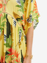 Desigual Žluté dámské květované plážové šaty Desigual Top Tropical Party