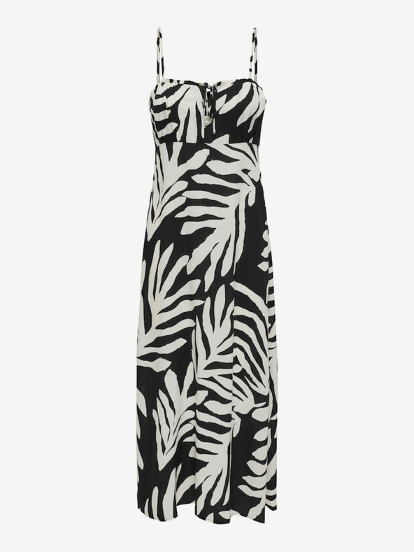 ONLY Černé dámské vzorované midišaty ONLY Nova