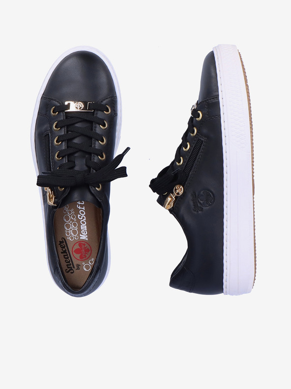 Rieker Černé dámské kožené tenisky Rieker