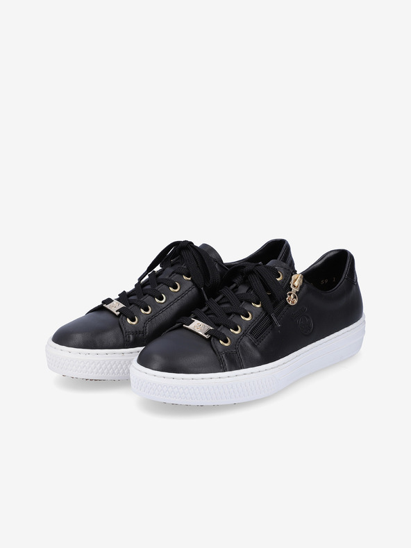 Rieker Černé dámské kožené tenisky Rieker