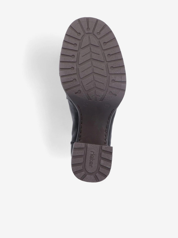 Rieker Černé dámské kožené mokasíny na podpatku Rieker