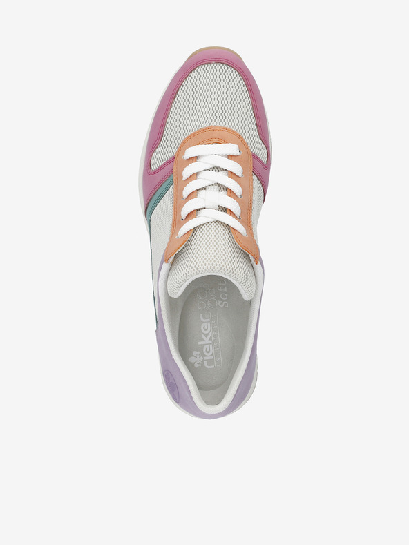 Rieker Krémovo-růžové dámské tenisky na klínku Rieker