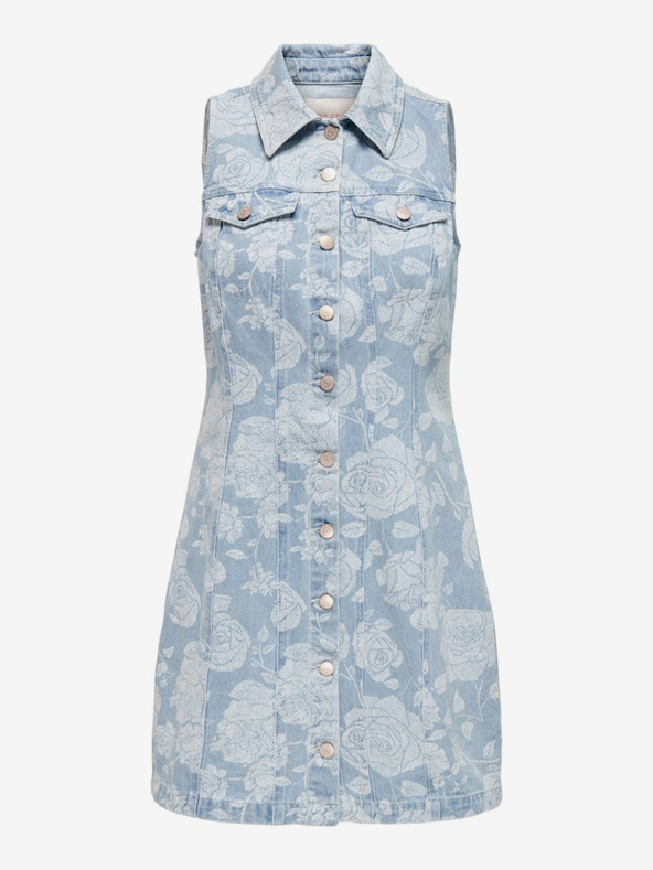 ONLY Světle modré dámské džínové košilové šaty ONLY Zindy