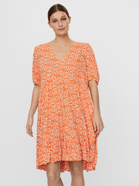 Vero Moda Oranžové vzorované volné šaty VERO MODA Hanna