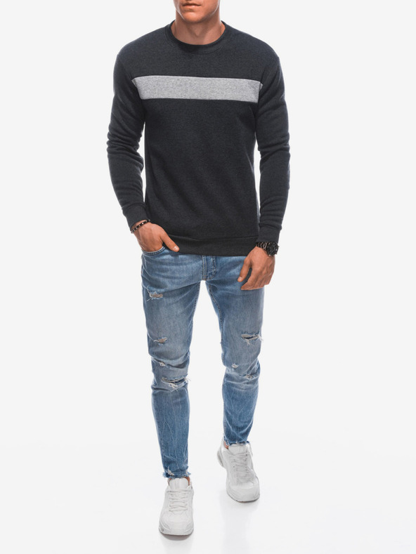 Edoti Pánská mikina bez kapuce 1598B - grafitová