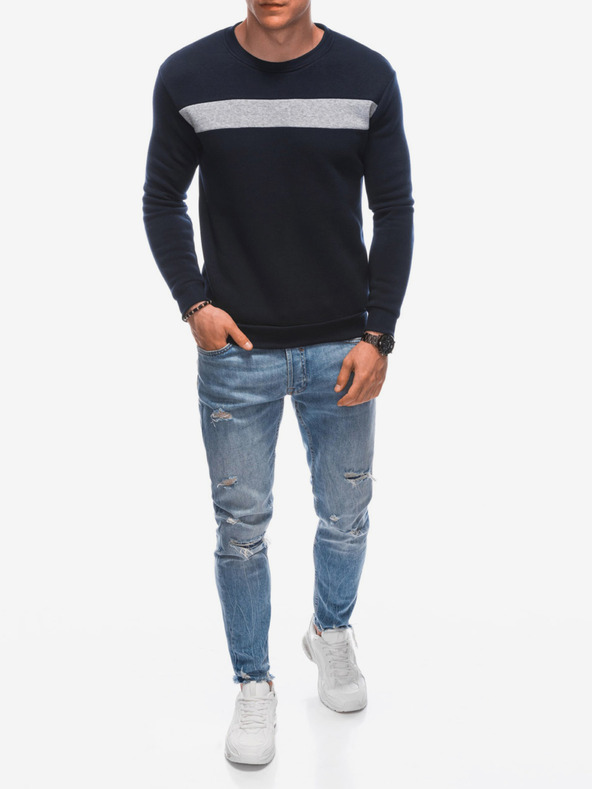 Edoti Pánská mikina bez kapuce 1598B - tmavě modrá