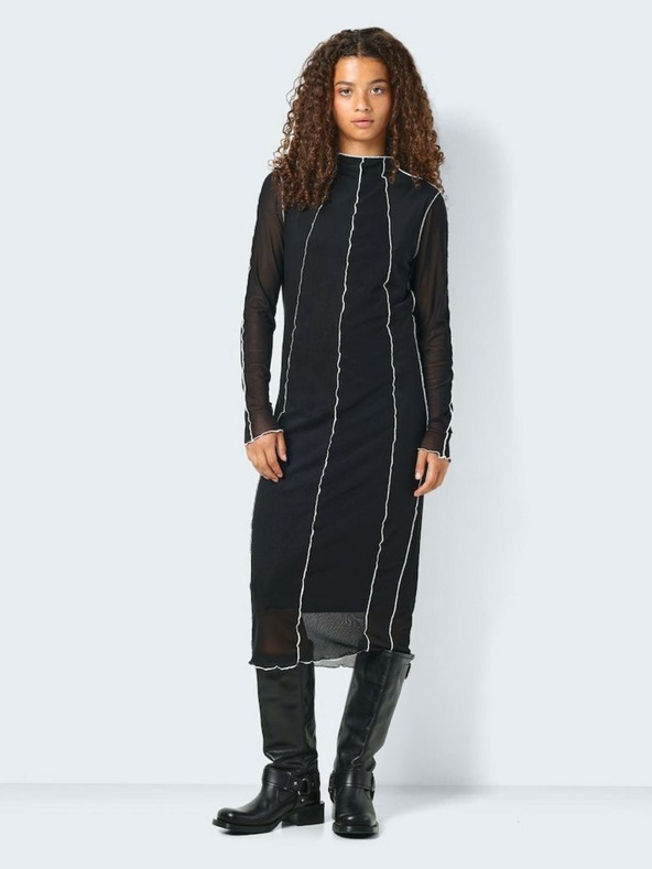 Noisy May Černé dámské midi šaty Noisy May Carrie