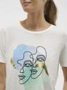 Vero Moda Krémové dámské tričko Vero Moda Facey