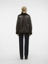 Vero Moda Tmavě hnědá dámská koženková bunda VERO MODA Emmy