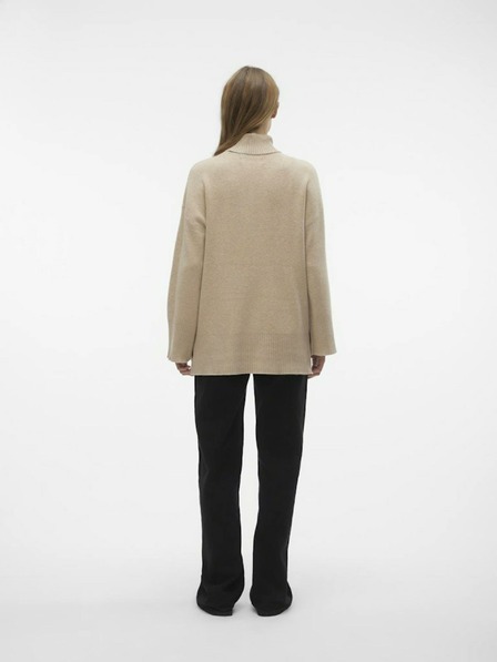 Vero Moda Béžový dámský svetr s rolákem VERO MODA Goldneedle