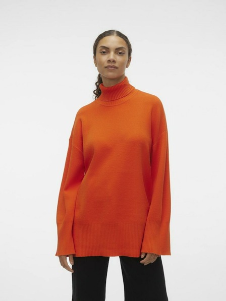 Vero Moda Oranžový dámský svetr VERO MODA Goldneedle