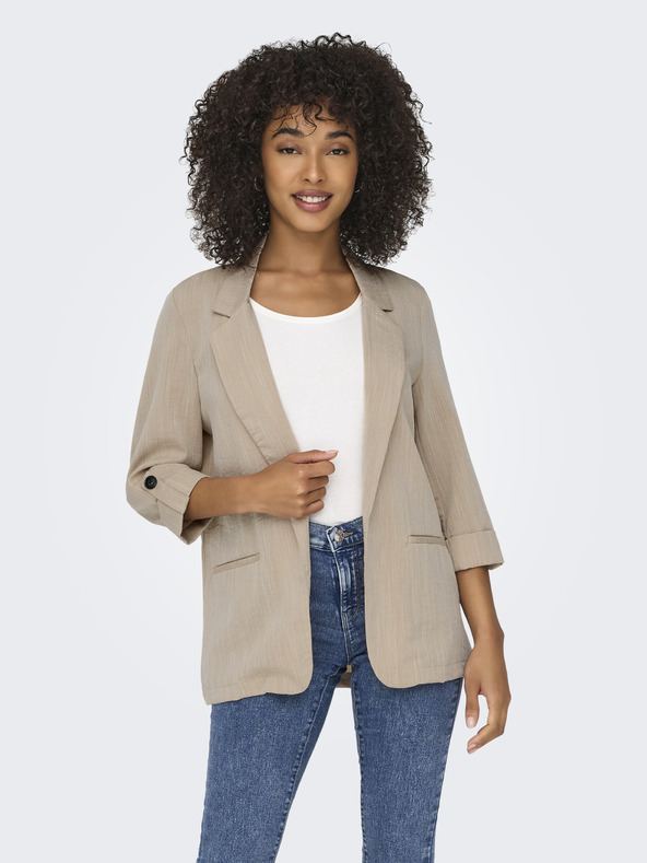 ONLY Béžové dámské žíhané sako ONLY Marsa