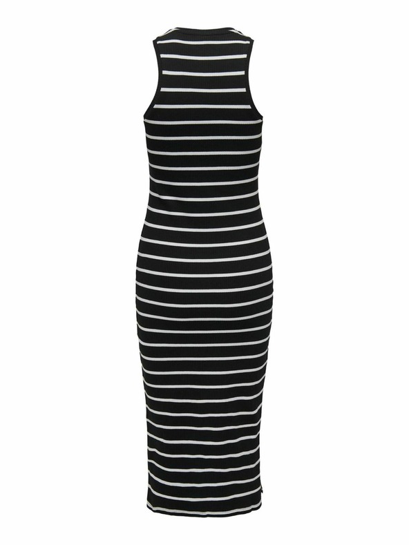 ONLY Černé dámské pruhované midi šaty ONLY Belfast
