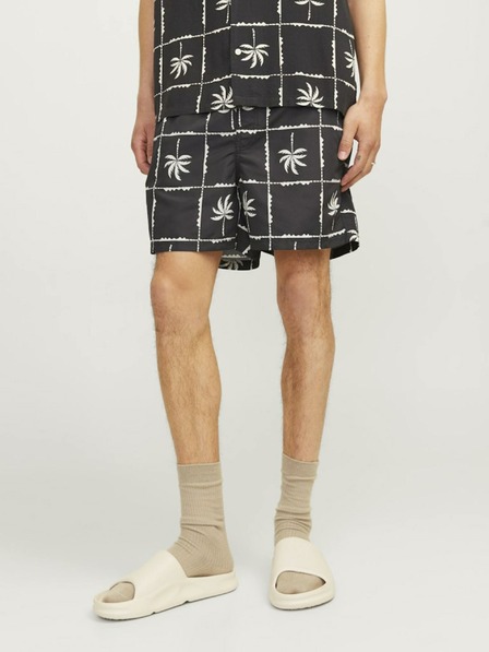 Jack & Jones Černé pánské vzorované plavky Jack & Jones Fiji