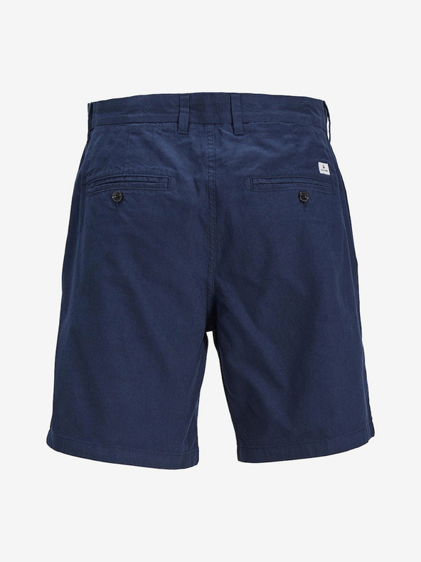 Jack & Jones Tmavě modré pánské chino kraťasy s příměsí lnu Jack & Jones Ace