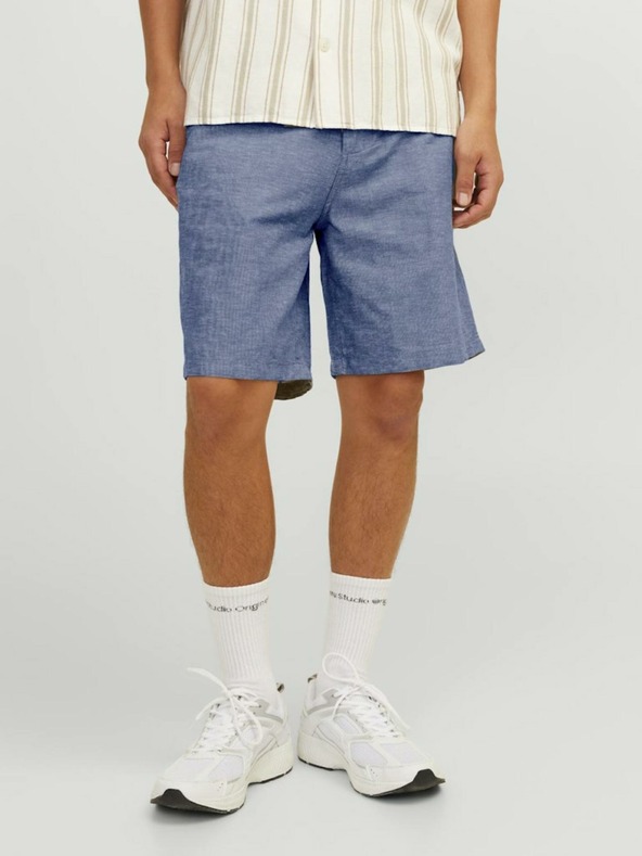 Jack & Jones Světle modré pánské chino kraťasy s příměsí lnu Jack & Jones Ace