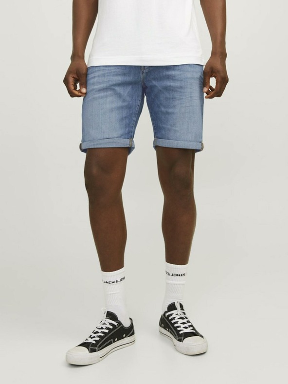 Jack & Jones Modré pánské džínové kraťasy Jack & Jones Rick