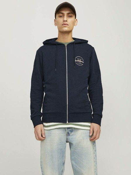Jack & Jones Tmavě modrá pánská mikina na zip s kapucí Jack & Jones Forest