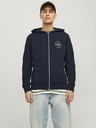 Jack & Jones Tmavě modrá pánská mikina na zip s kapucí Jack & Jones Forest