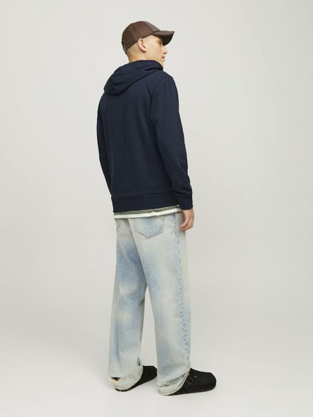 Jack & Jones Tmavě modrá pánská mikina na zip s kapucí Jack & Jones Forest