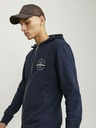 Jack & Jones Tmavě modrá pánská mikina na zip s kapucí Jack & Jones Forest