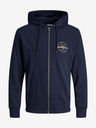 Jack & Jones Tmavě modrá pánská mikina na zip s kapucí Jack & Jones Forest